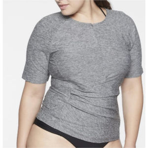 ATHLETA Pacifica Wrap Front Grey Tee